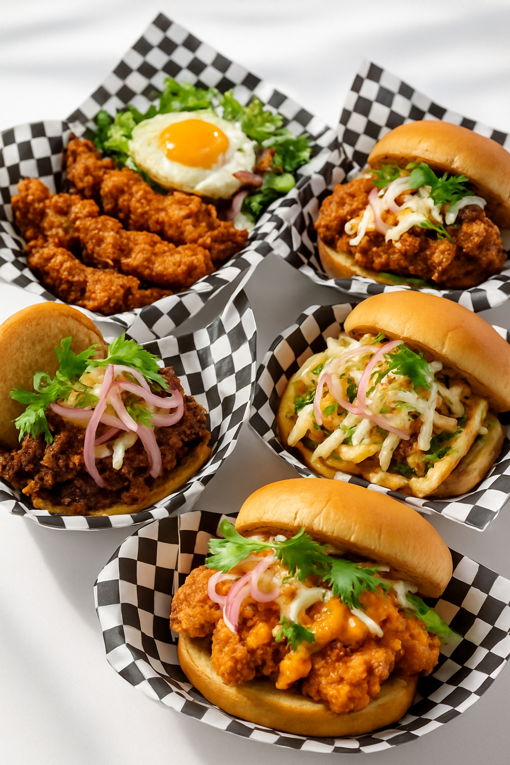A Vibrant Spread Featuring Crispy Fried Chicken
